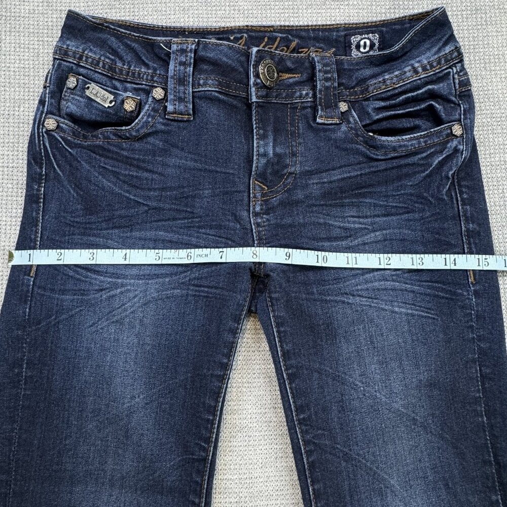 LA Idol USA Womens Blue Denim Capri Jeans Straight Leg Low Rise Size 0 W26/L18 - Picture 9 of 13